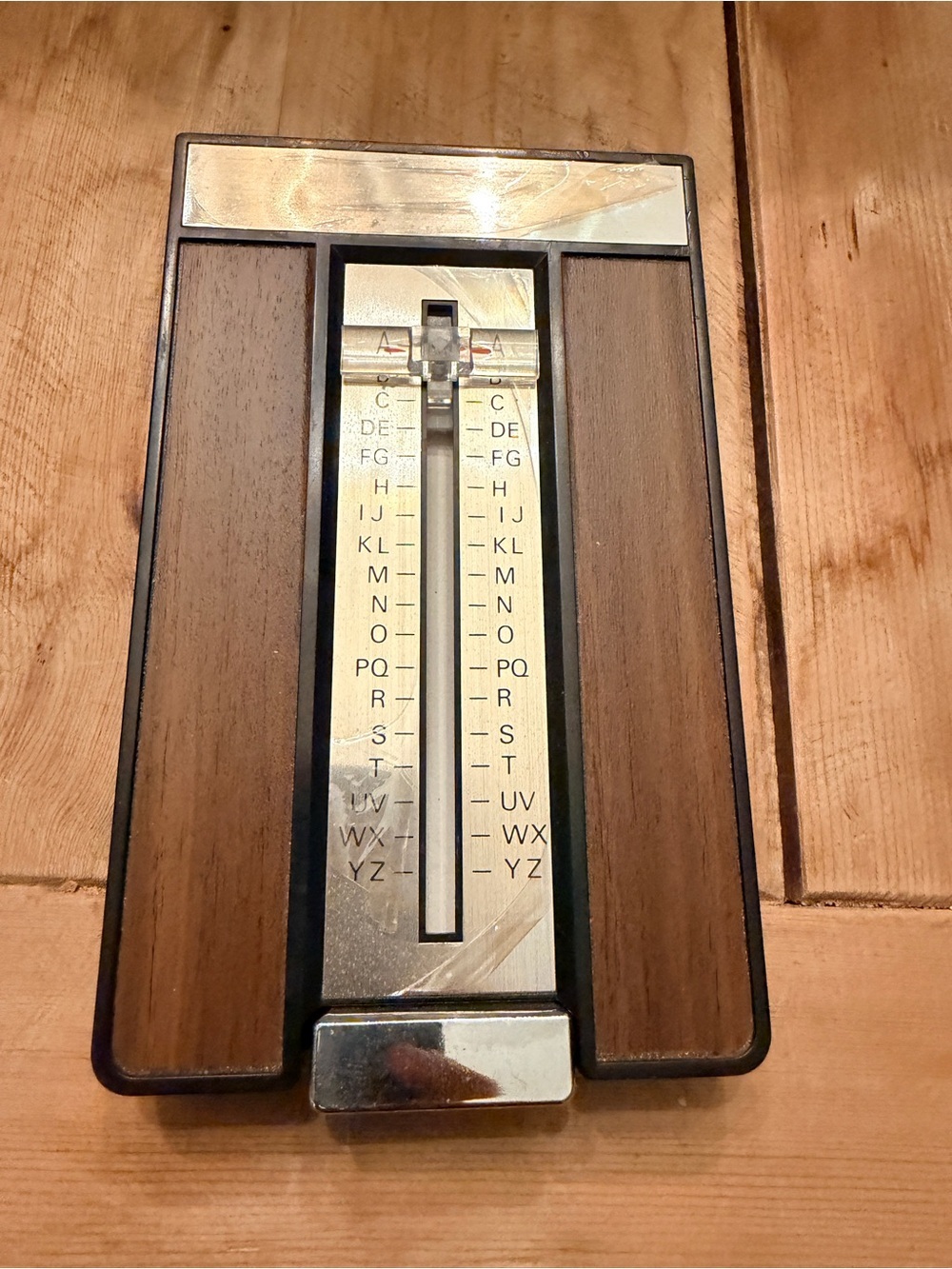 Vintage Flip Telephone Directory Desktop Phone  Woodgrain Brown & silver